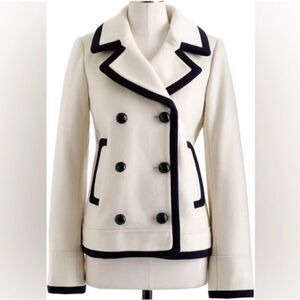 J. Crew Vintage Wool Pea Coat Stadium Jacket Size 2 like new! EUC Nello Gori